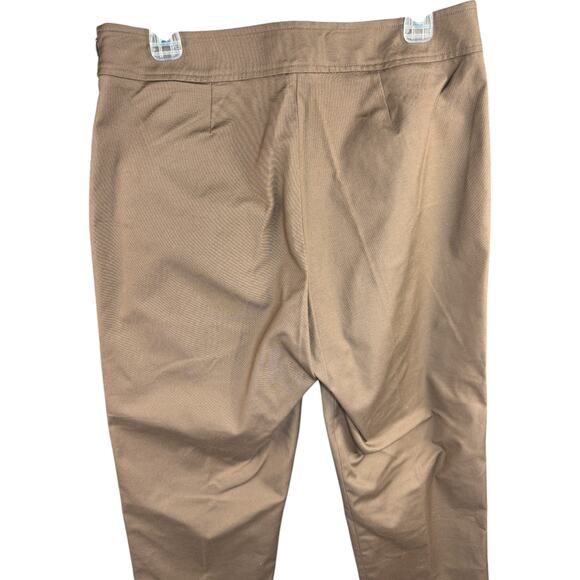 Judith Hart Women's 12 Capri Pants Brown Stretch Side Zip Cotton Blend NWT - Picture 7 of 14
